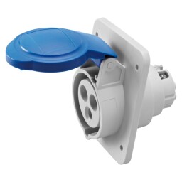 Vstavaná zásuvka GW62205, 16/3 200-250V 16A 2P-PE 6h IP44/54 modrá
